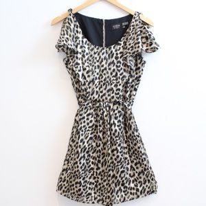 Guess Leopard Print Gold Shimmer Dress